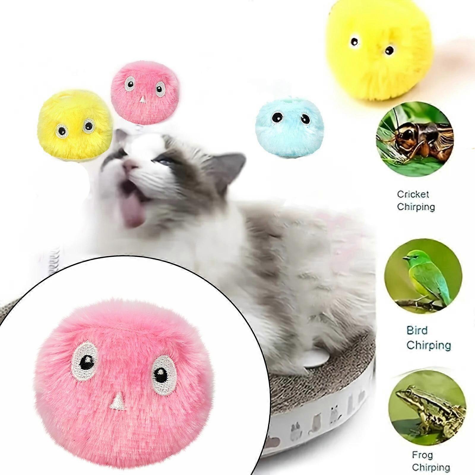 HKUKY Pet Toy Funny Plush Barking Ball Sounds For Self-Pleasure Cat Funny Ball With Catnip