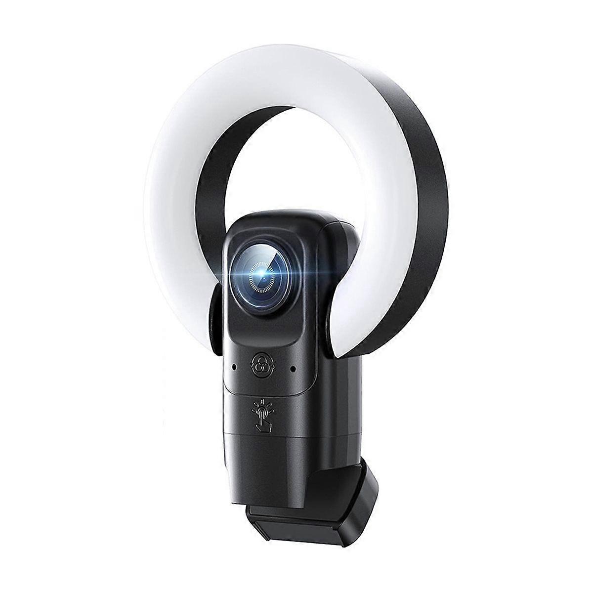 4K Webcam with Light, Webcam for PC with Microphone, USB Computer Camera with Stand Base for Desktop