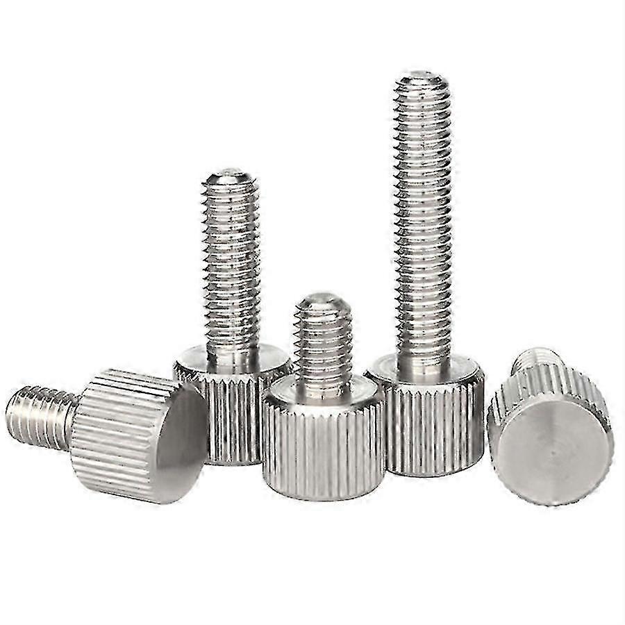 20pcs testa piatta zigrinato in acciaio inox viti a testa zigrinata - misure M3, M4, M5, M6