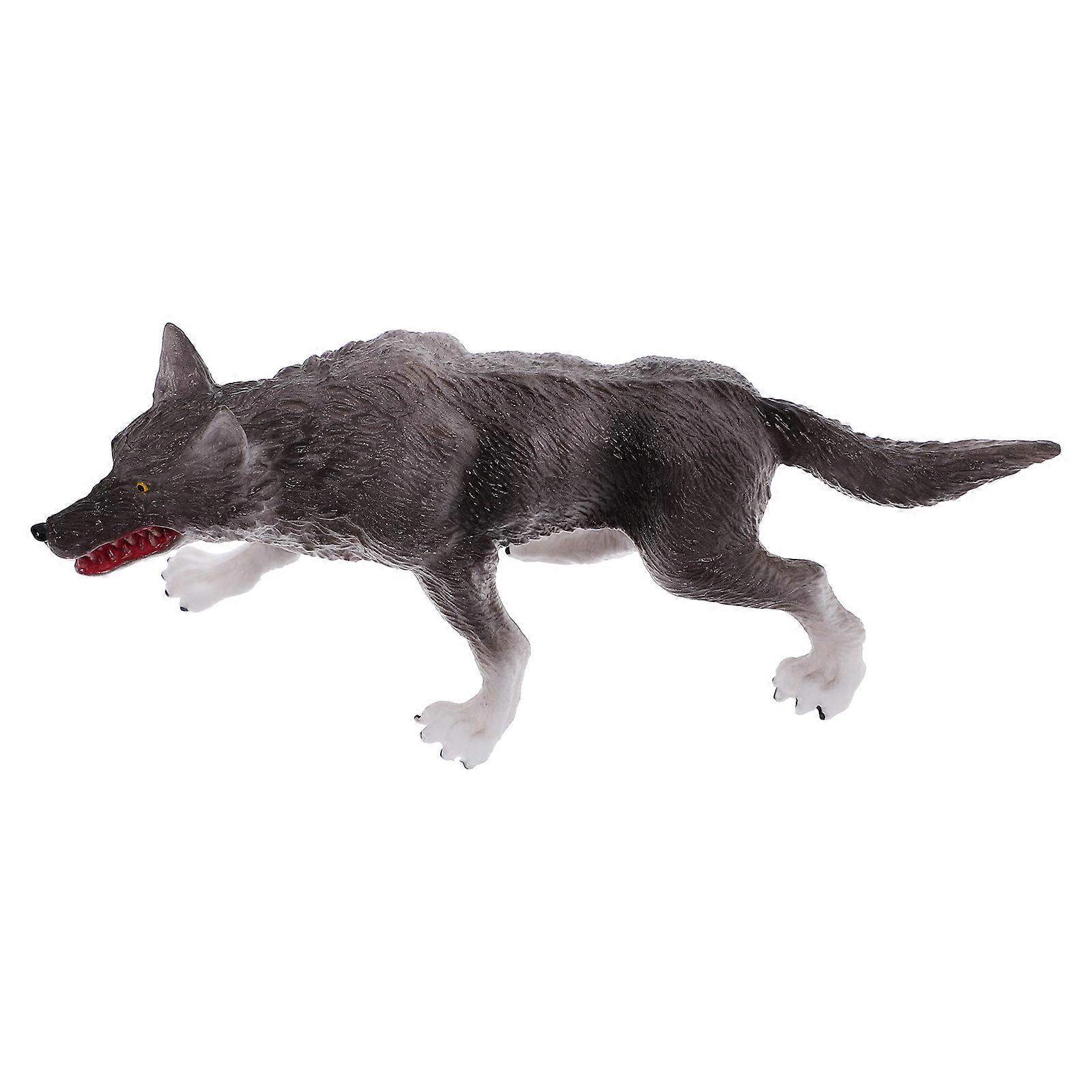 Decorative Wolf Statue for Home Use ABS Material Small Grey Model