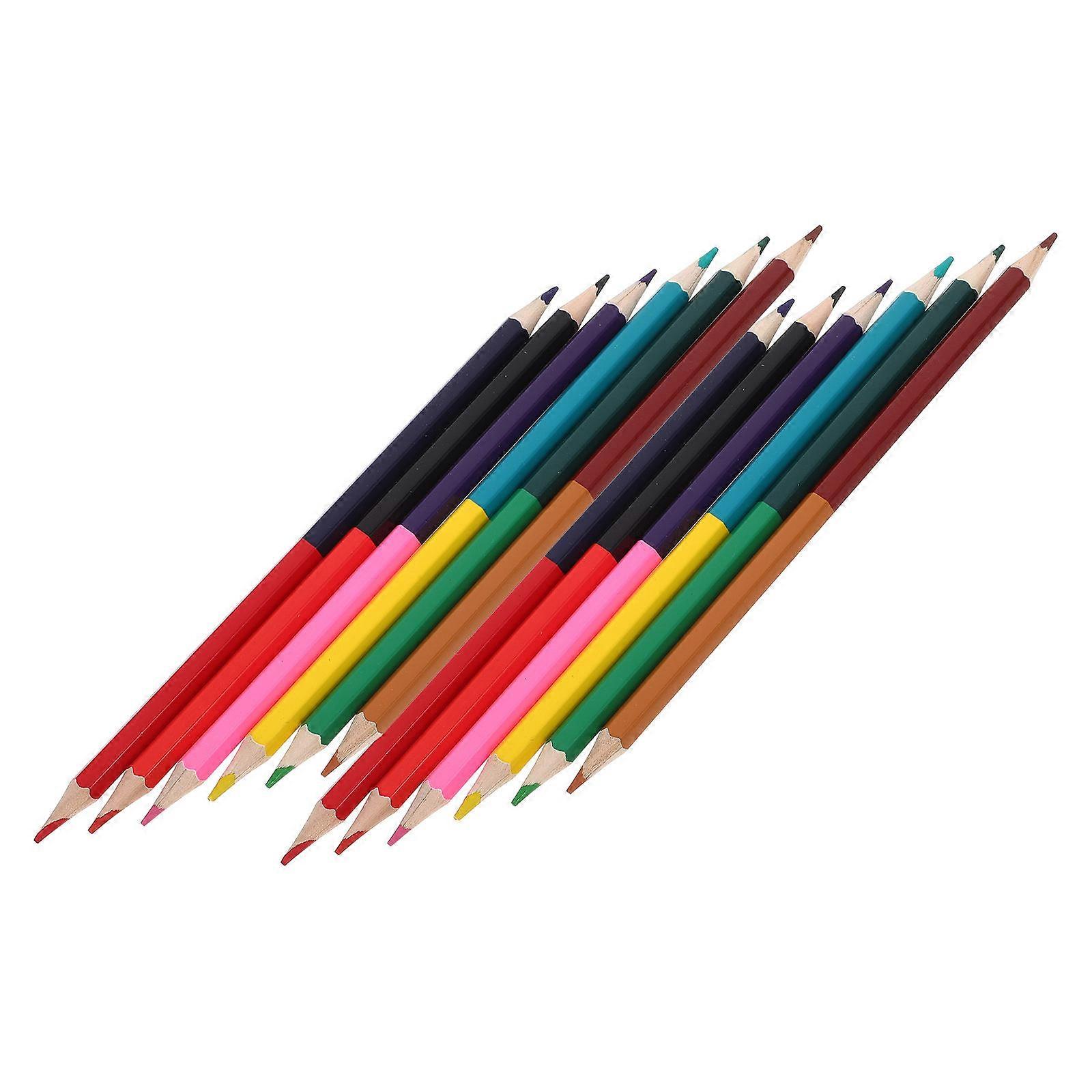 Assorted Color Colored Pencils for Drawing 12Pcs Multicolor Double-Ended Pencils