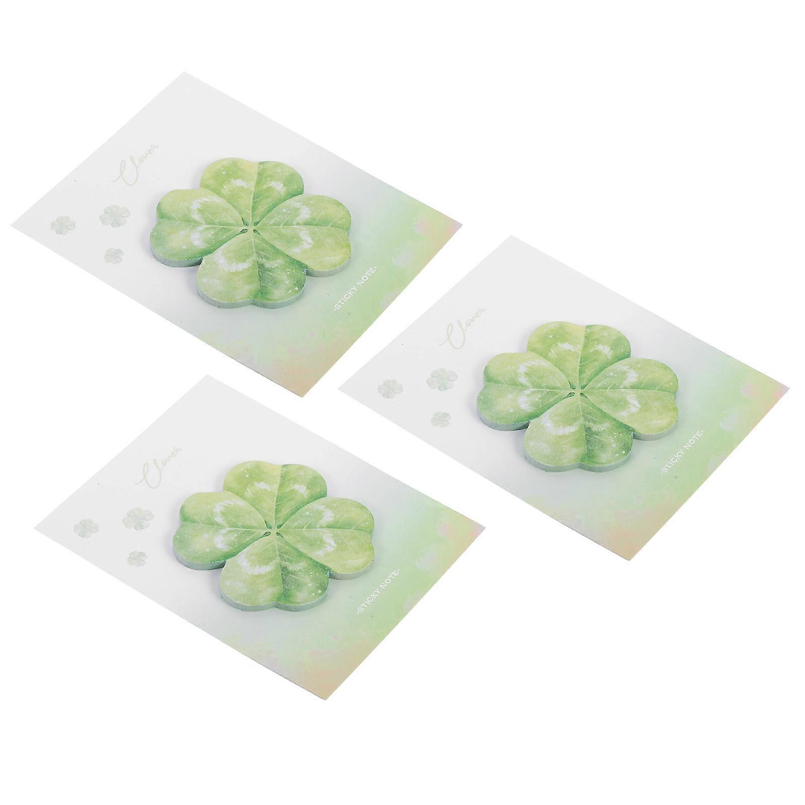 Four Leaf Clover for Writing 3Pcs Self Adhesive Memo Pads