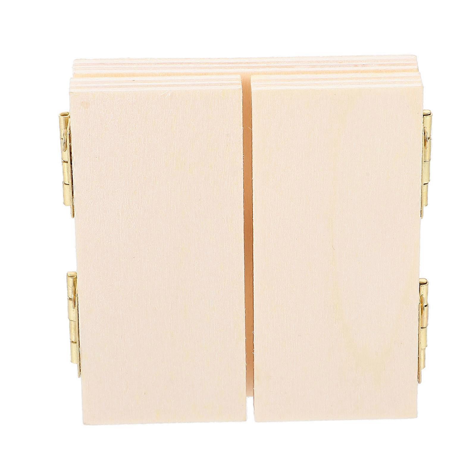 Beige Wooden Dollhouse Window for Decor with Openable Hinges