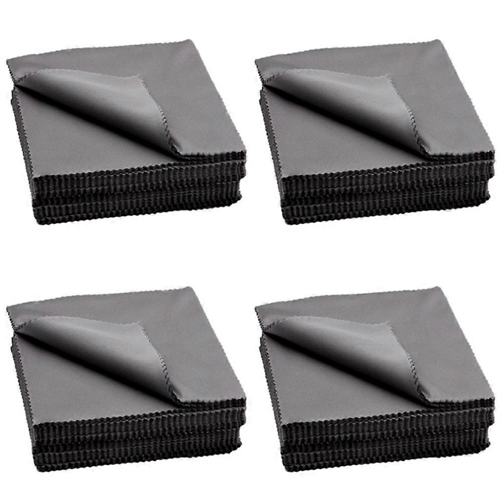 4X Fiber Display Cleaning Cloth 19X20 cm in Gray, for All Smartphones & Tablet PCs - Display Cloth Clean - Screen Cloth