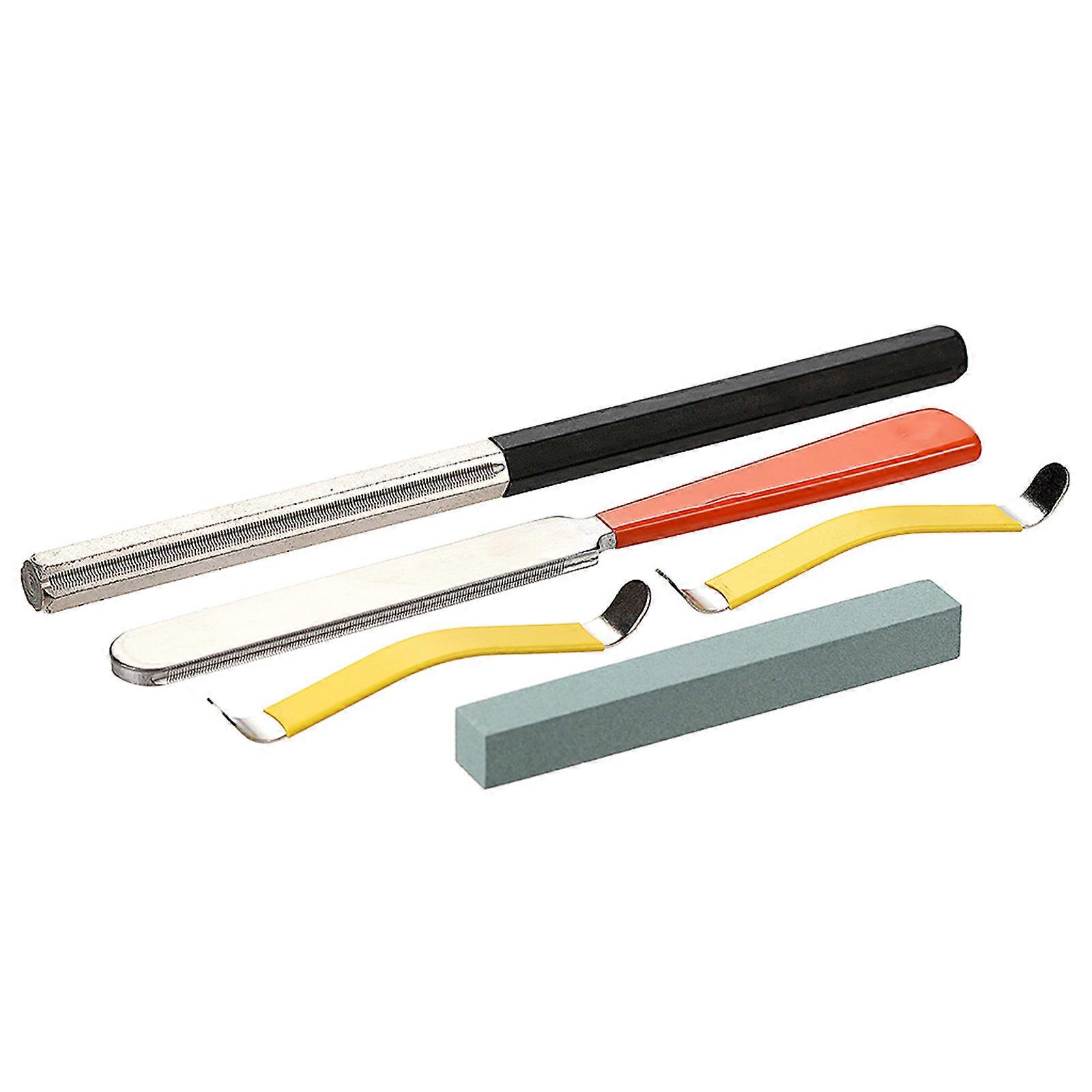 Pack of 5 Professional Fret Maintenance Set Including Fine Crowning File String Distributor for Instrument Repair Multicolor