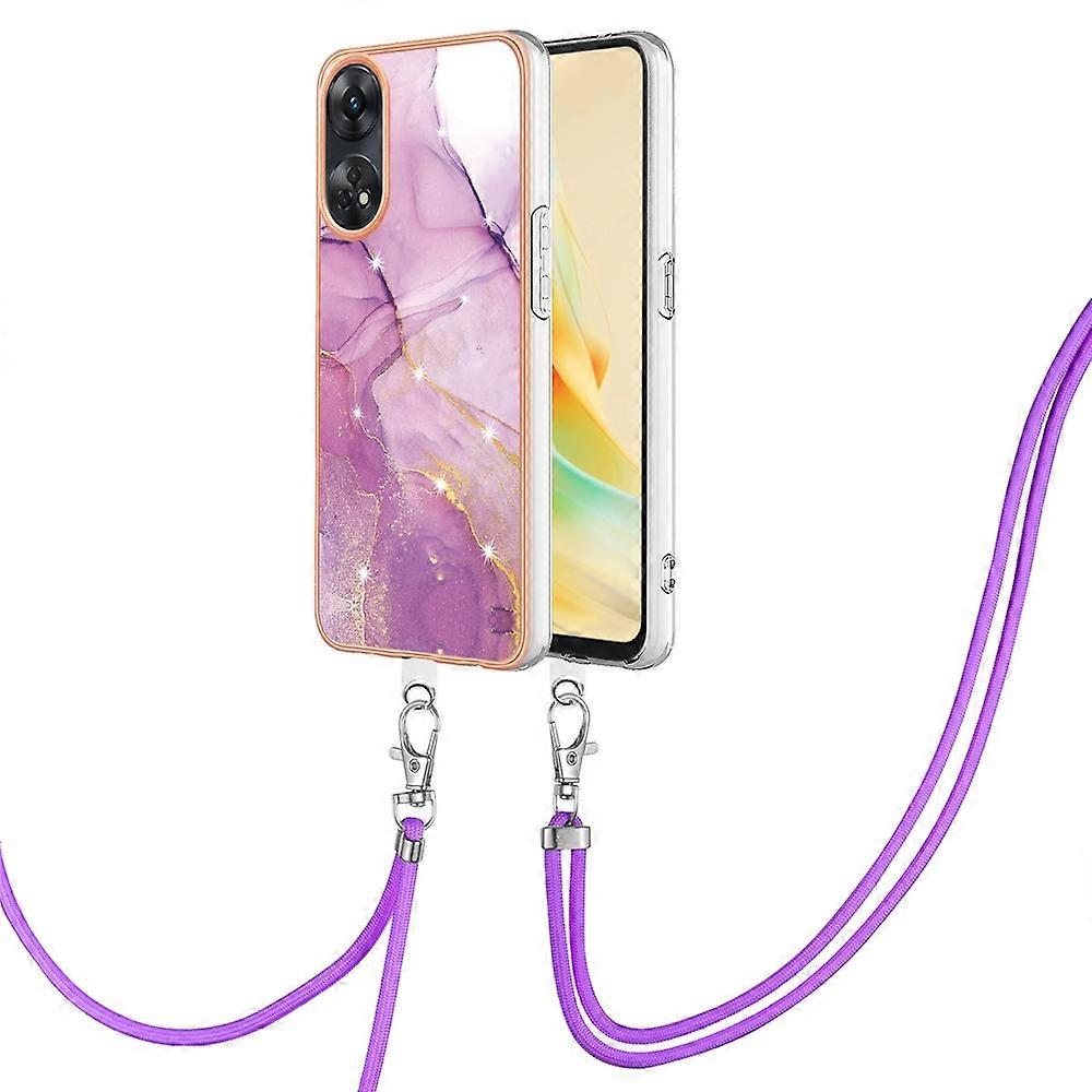 Electroplating Marble Dual-side IMD Phone Case with Lanyard