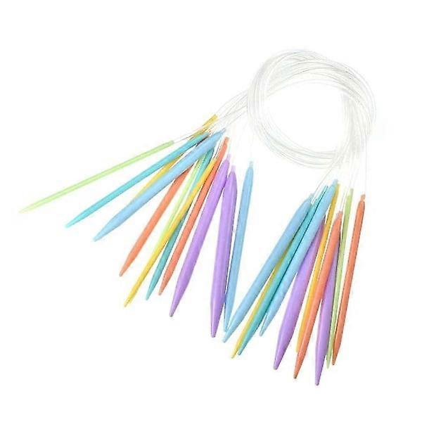 12 pcs Plastic Knitting Needles 80 cm, Circular Knitting Needles, Tools for Knitting Projects multicolor one size