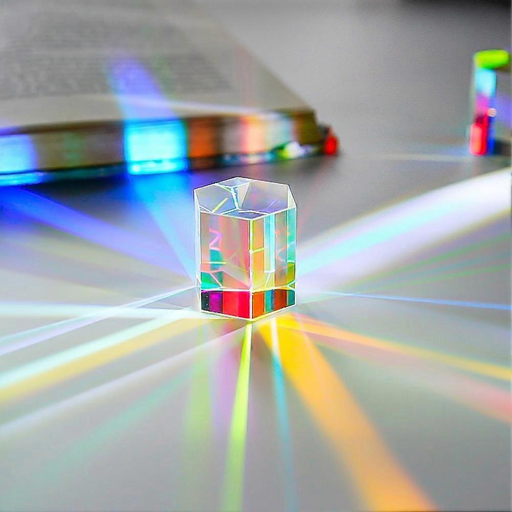 1.2 Inch Optical RGB Dispersion Prism X-Cube for Physics Teach Rainbow Prism Crystal Cube Prism Photography Props