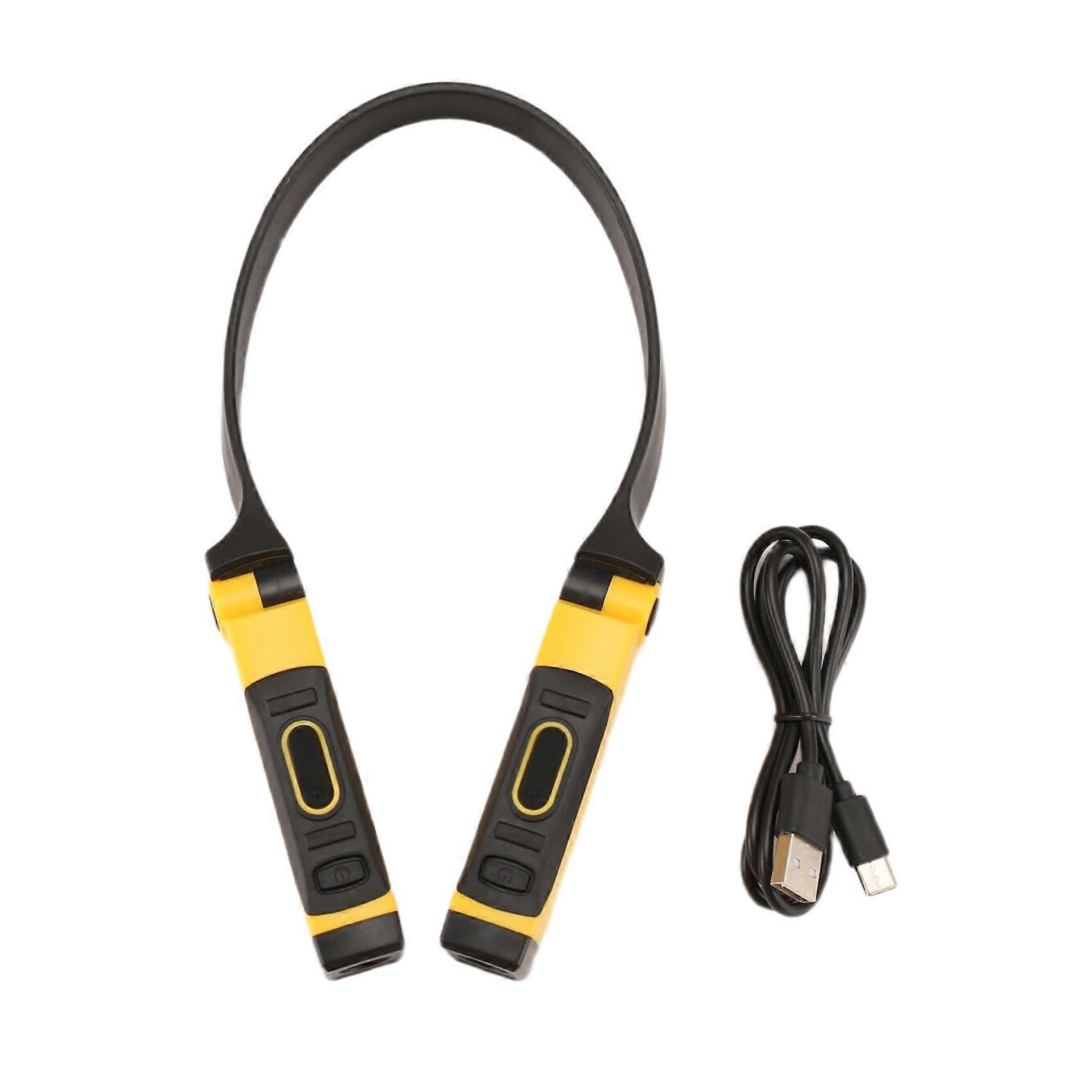 LED Neck Reading Light with Adjustable Brightness, Rechargeable USB Book Lamp for Camping and Repairing