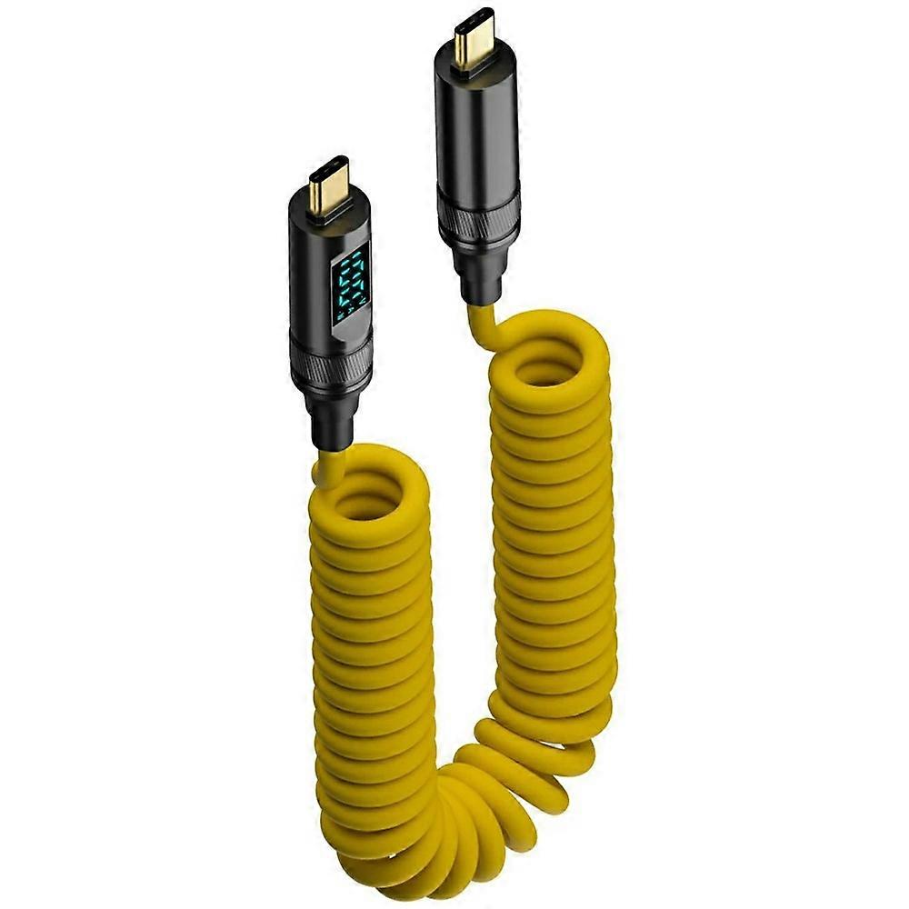 1.8m 20Gbps USB 3.2 Type-C Spring Cable Data Cord 8K / 60Hz PD 100W Fast Charging Full-Featured Wire