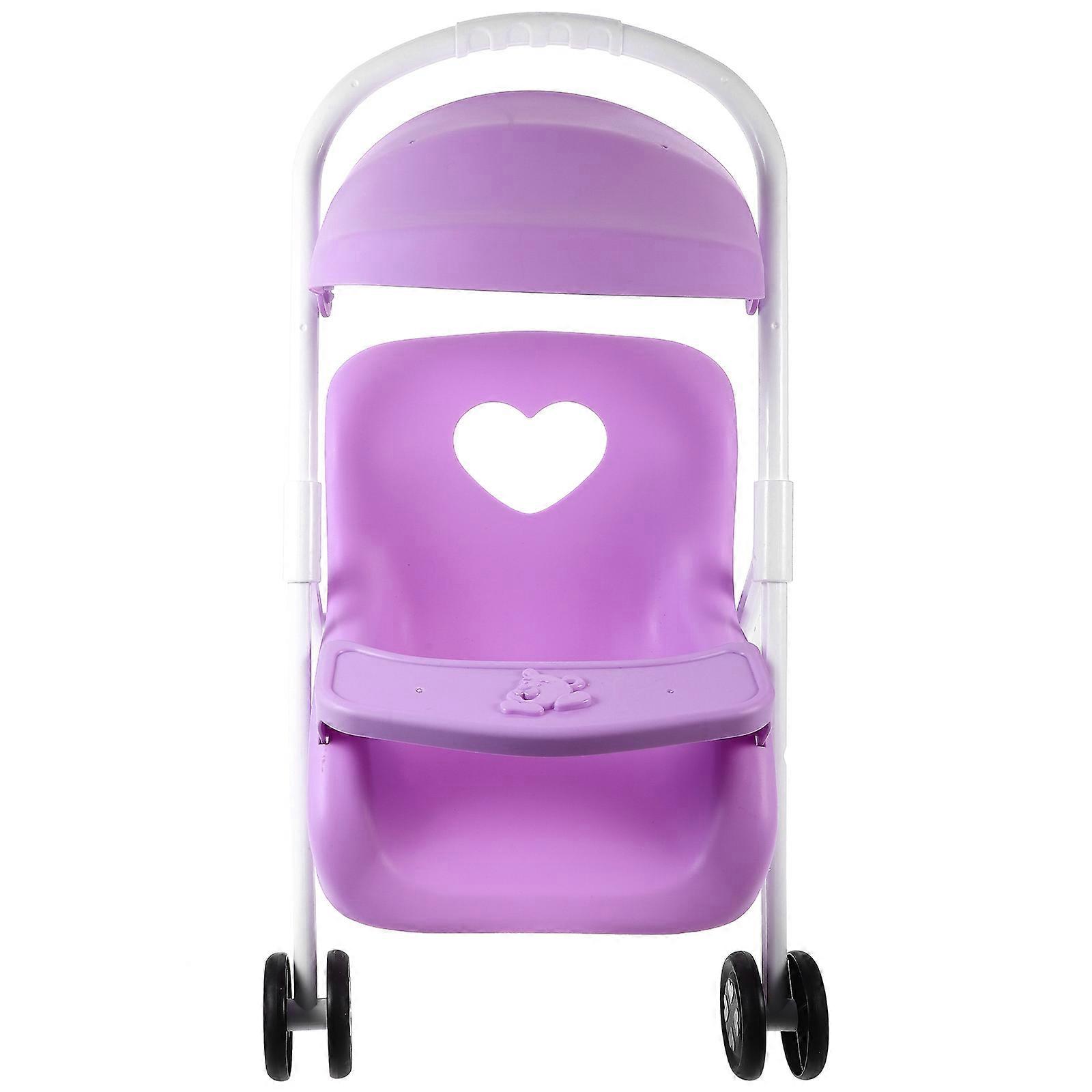 Handpush Cart Accessories Doll Stroller Model for Playing Violet
