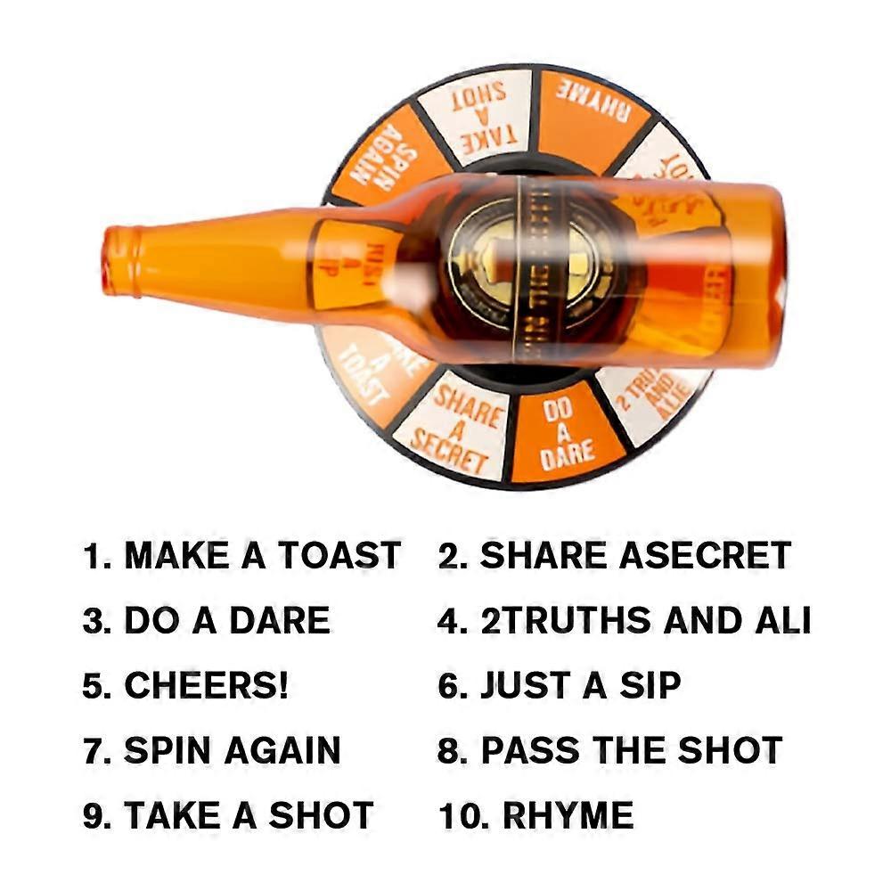 Beer Bottle Spinning Drinking Game �C Fun Party Turntable Toy for Adults, Bar Drinking Challenge Game Set