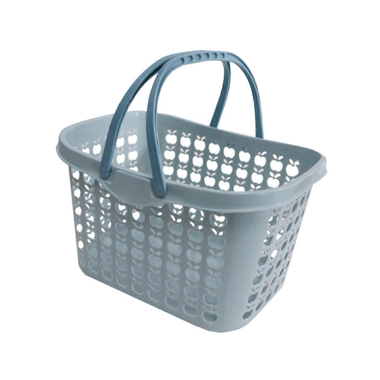Plastic Storage Basket with Ergonomic Handle for Kitchen Fruit and Vegetable Storage and Picnic