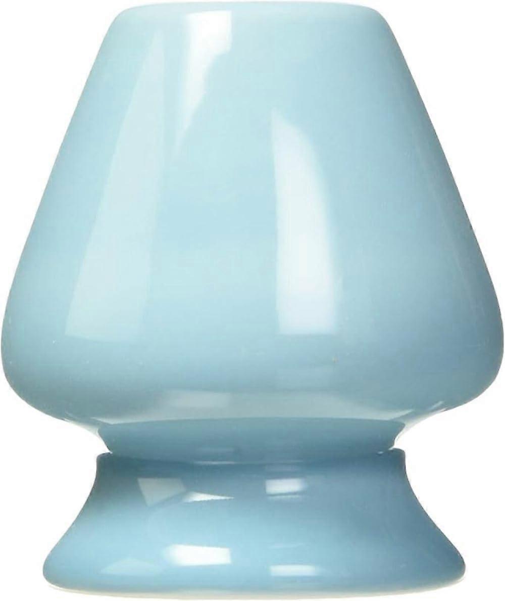 Matcha Whisk Holder Ceramic Stand ShapePreserving Pyramid Design for Bamboo Chasen Blue