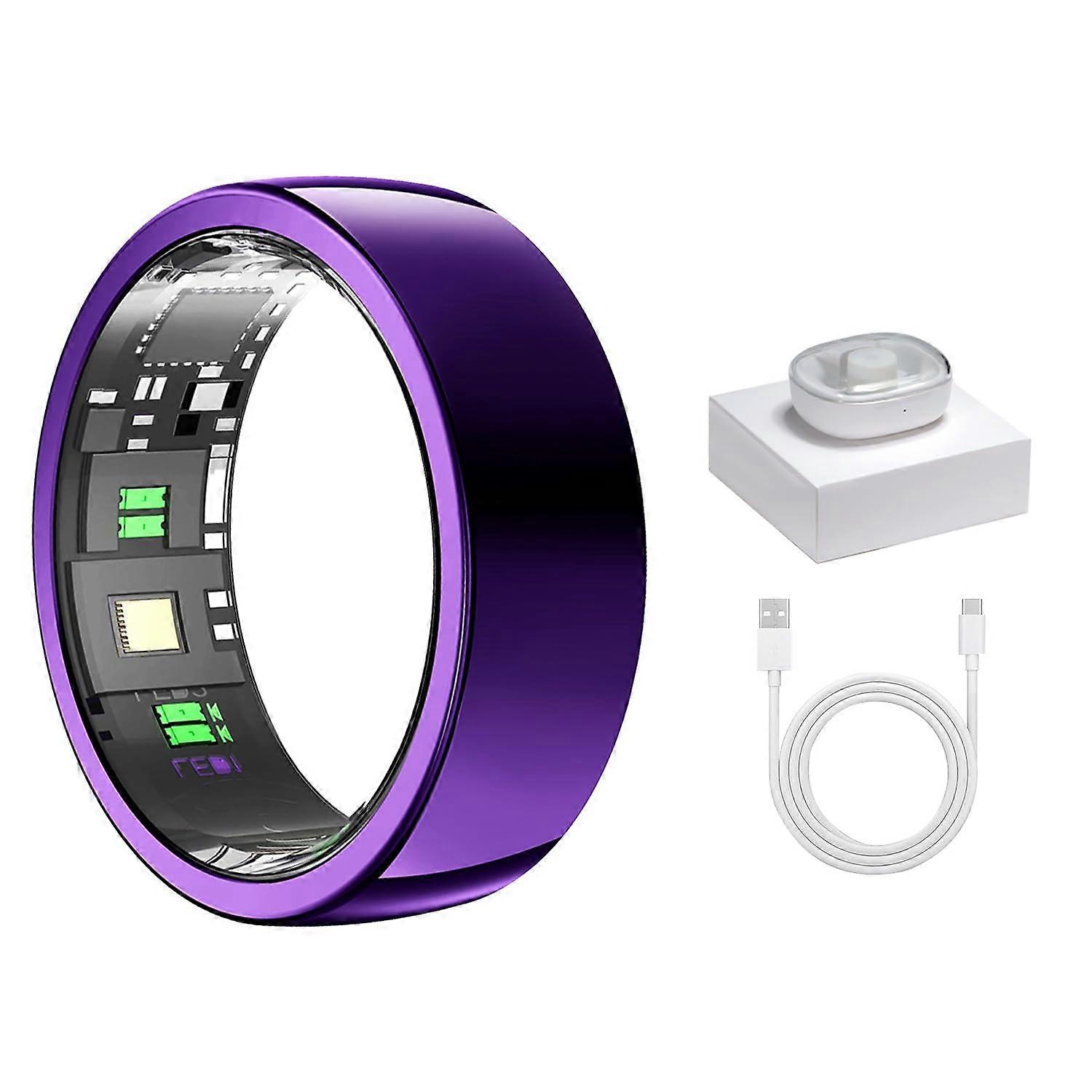 Smart Ring Health Tracker with Heart Rate and Sleep Monitoring, iOS Android Compatible, Purple US12
