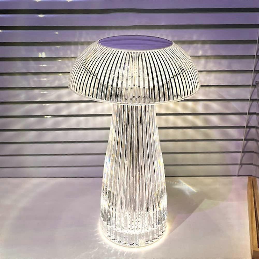 Crystal Table Lamp Rechargeable Diamond Light with Touch Control 3Color Dimmable USB Charging