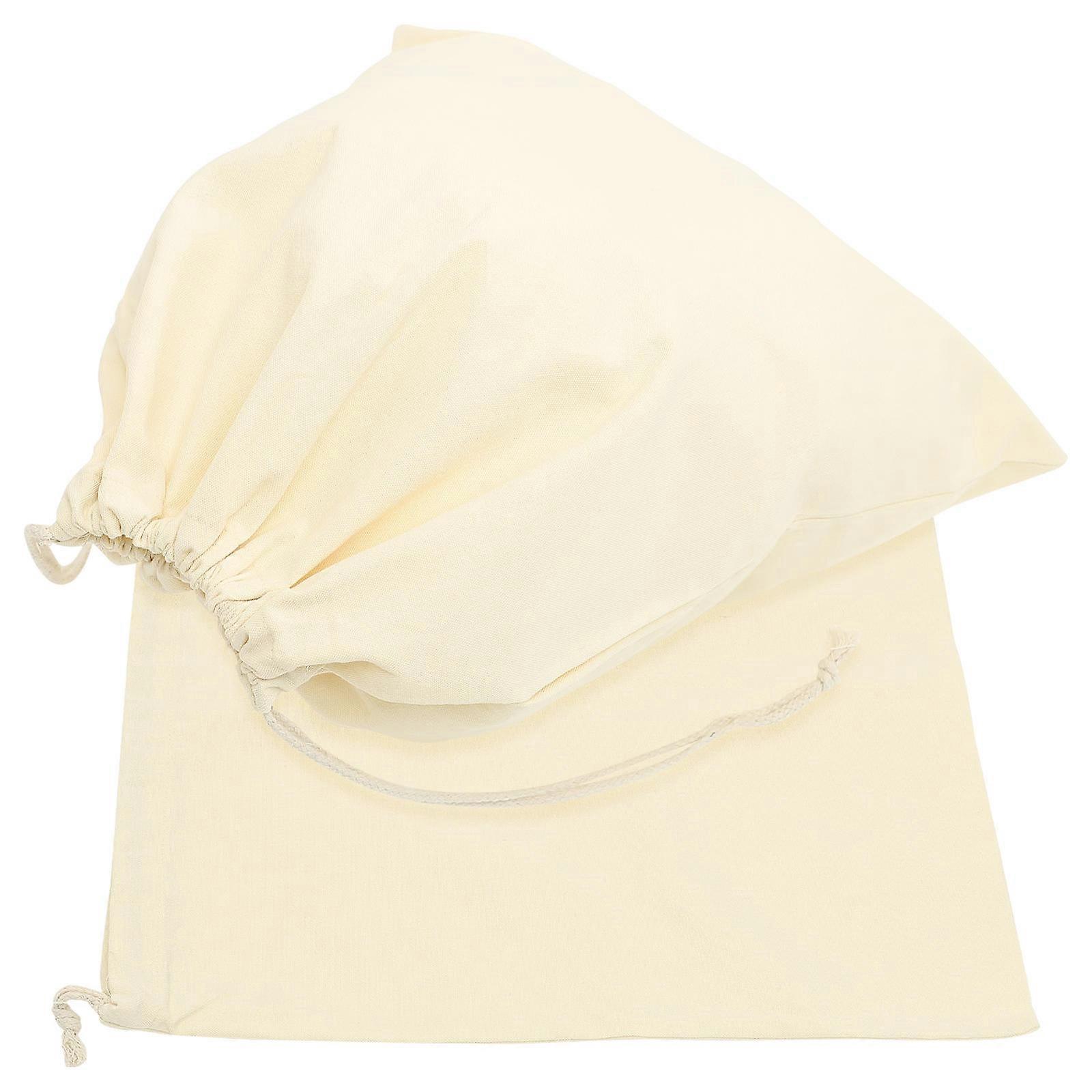 Beige Canvas Laundry Bag Drawstring Laundry Pouches for Storage 10Pcs