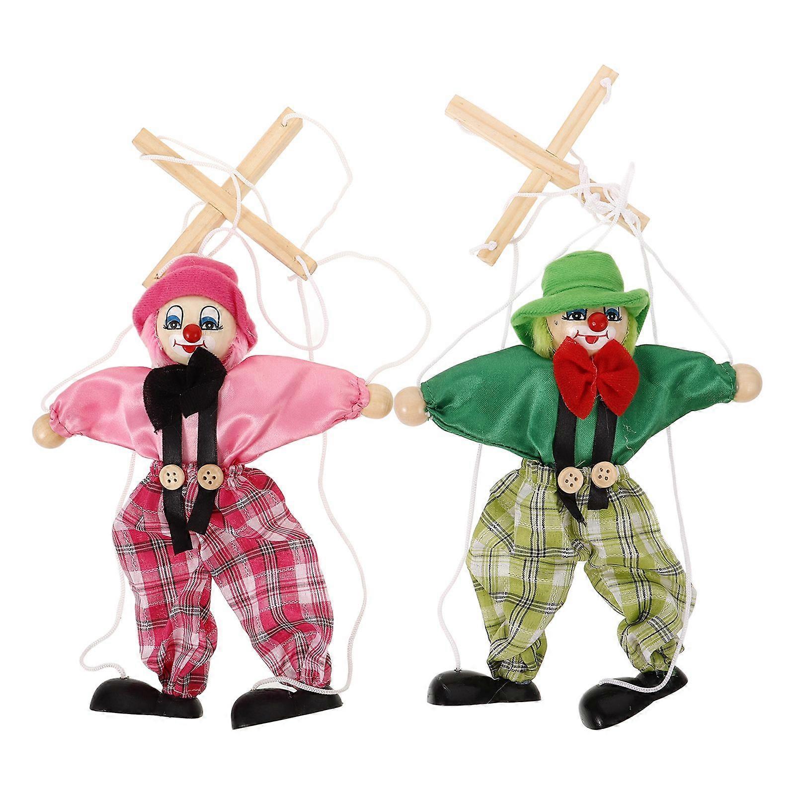 2Pcs Pirate Marionette Puppet String Wood Pirate String Marionette Puppet Show Toy Interactive Pirate Toy