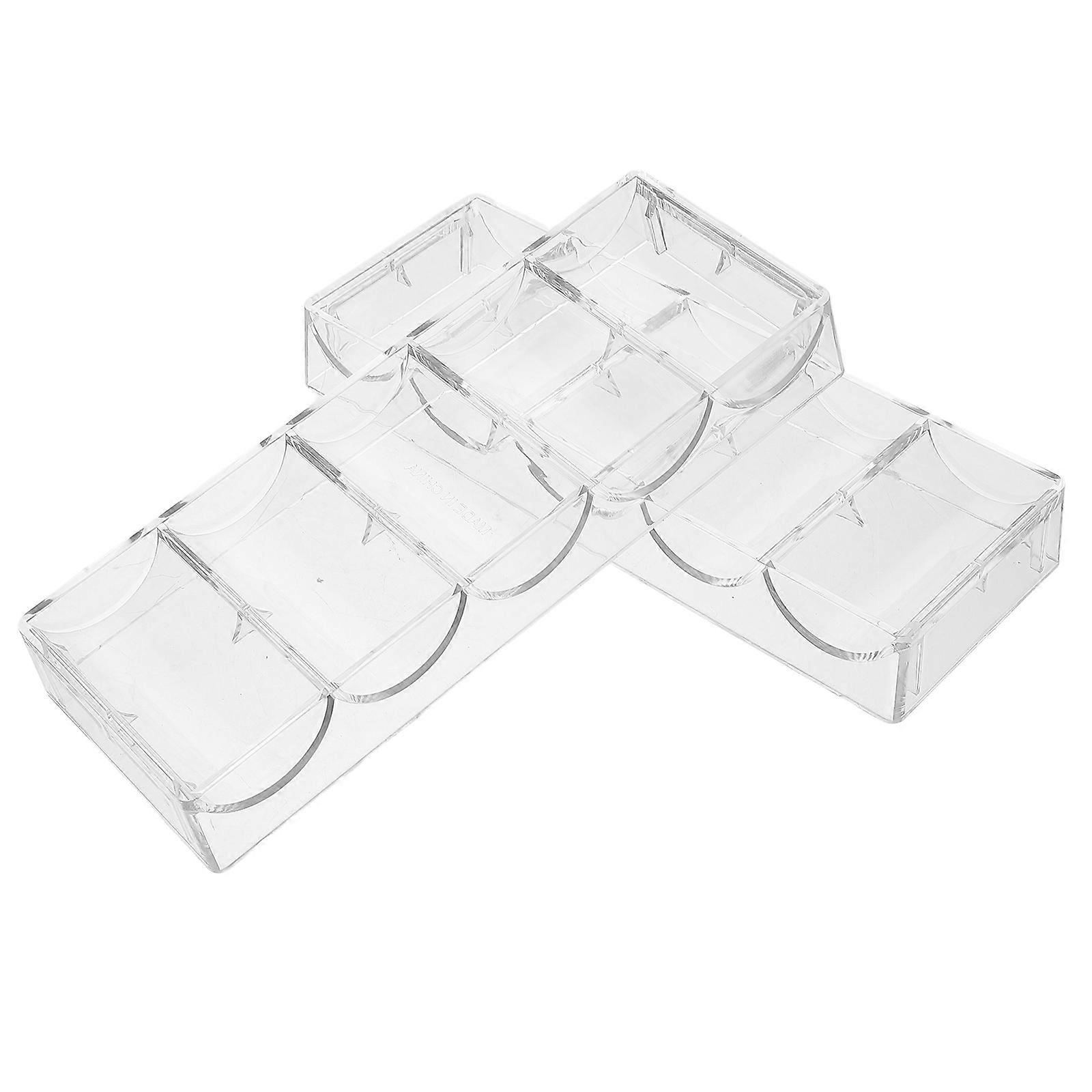 Transparent Acrylic Poker Chip Tray for Secure Storage 2Pcs Set