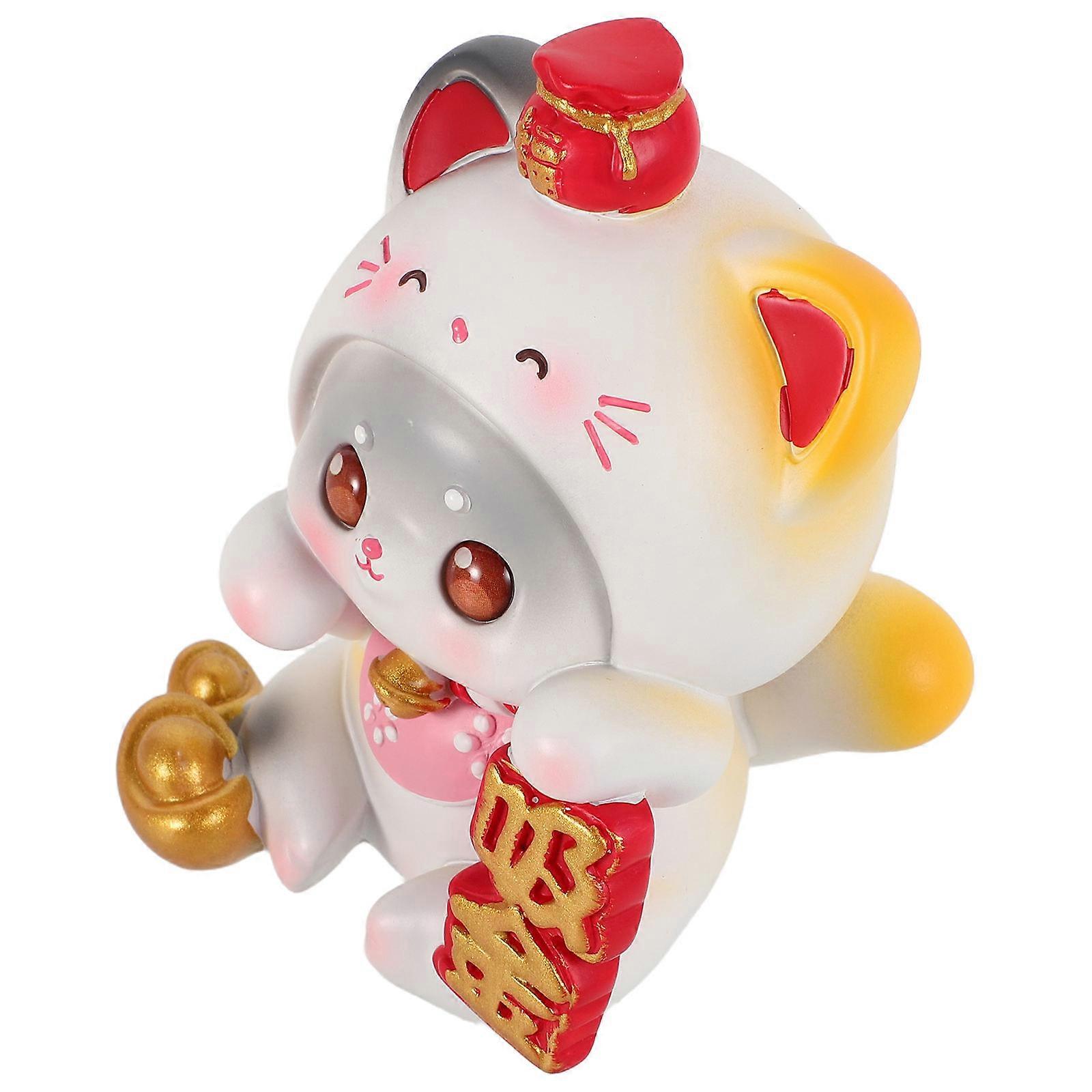 Cat Dashboard Figurine for Car Decor Accessories Cute 5Pcs Set