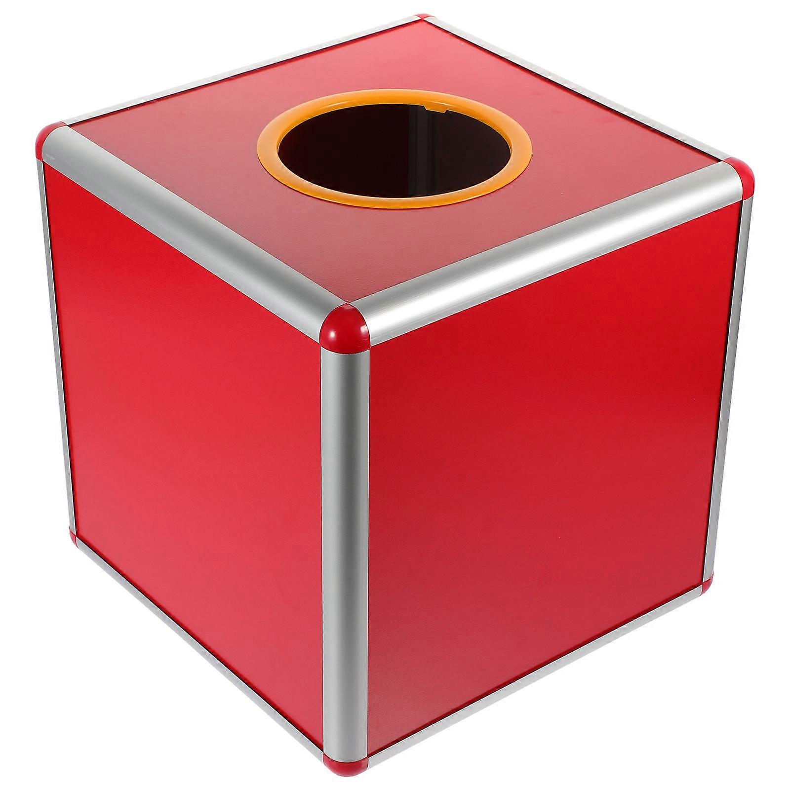 Multipurpose Storage Ticket Box For Donation Collection Fairness Assurance Red 1Set