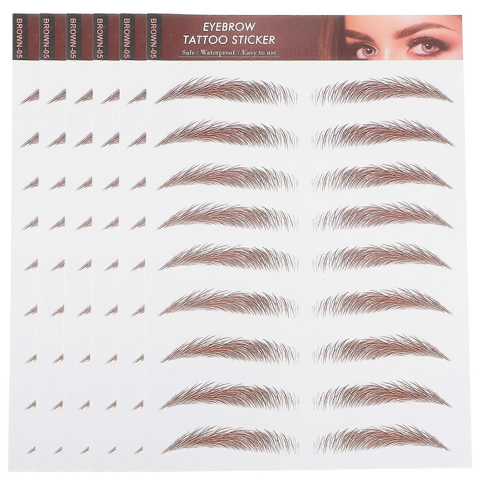 Brown Eyebrow Waterproof Stickers for Natural-Looking Brows 18 Sheets