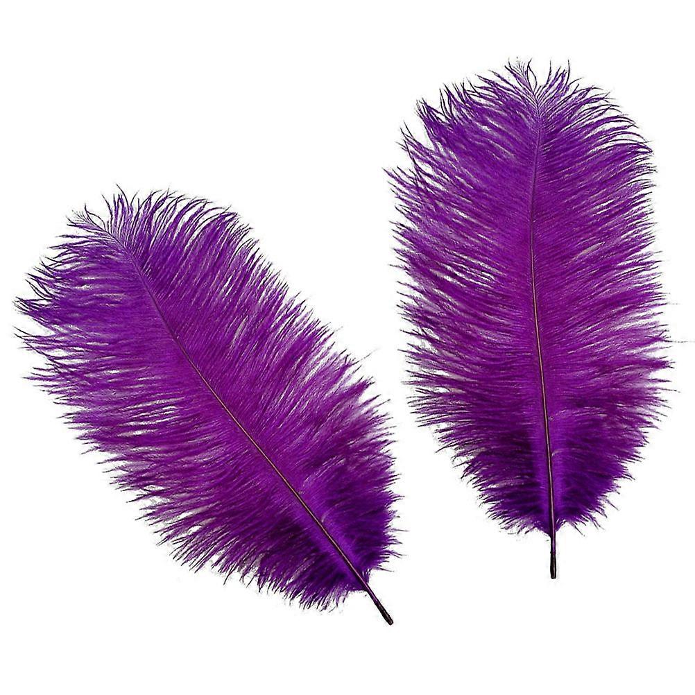 Purple Ostrich Artificial Decoration for Party 5Pcs