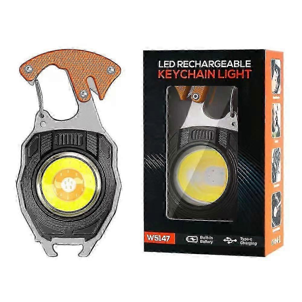 Multi-Function Mini Keychain Flashlight LED Torch Work Lamp Cigarette Lighter 26-27s