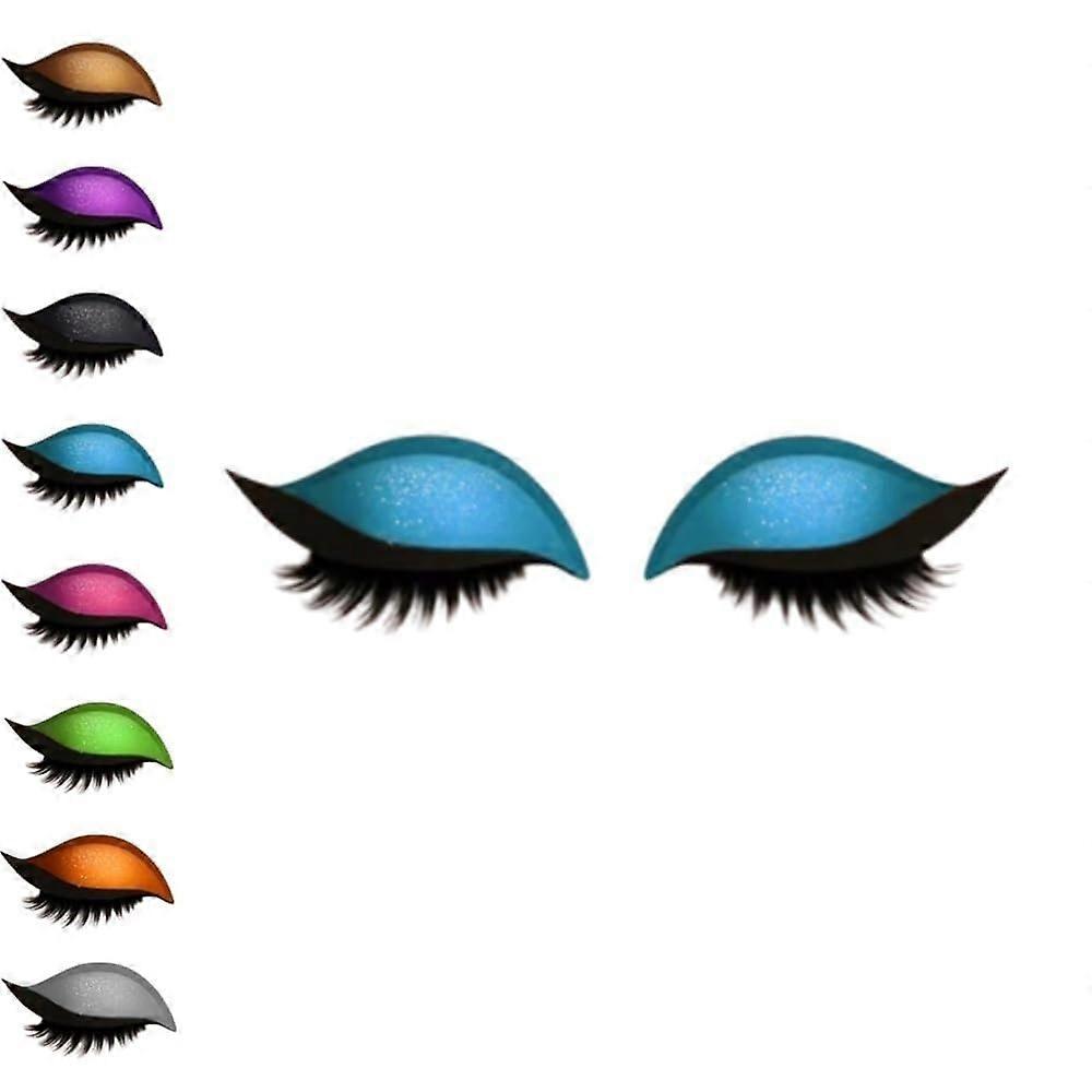 2in1 Eye Makeup Stickers with Reusable Eyelash Patch, Blue SelfAdhesive Eyeshadow Strip
