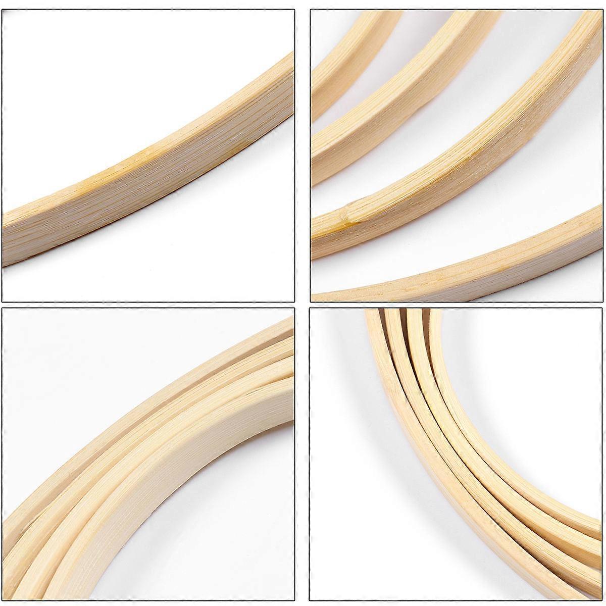 Anillo de bambú de madera para corona de boda (8 piezas, beige)