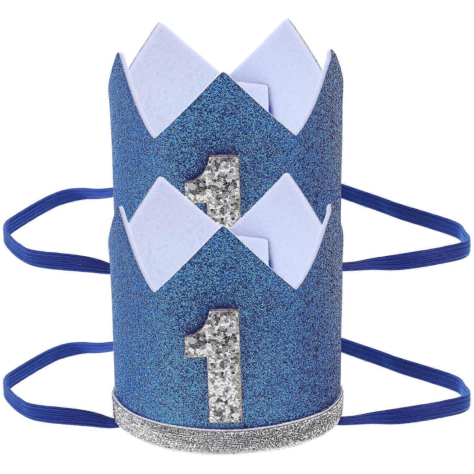 Children Crown Birthday Hat for Decor 2Pcs Felt Hat Prop