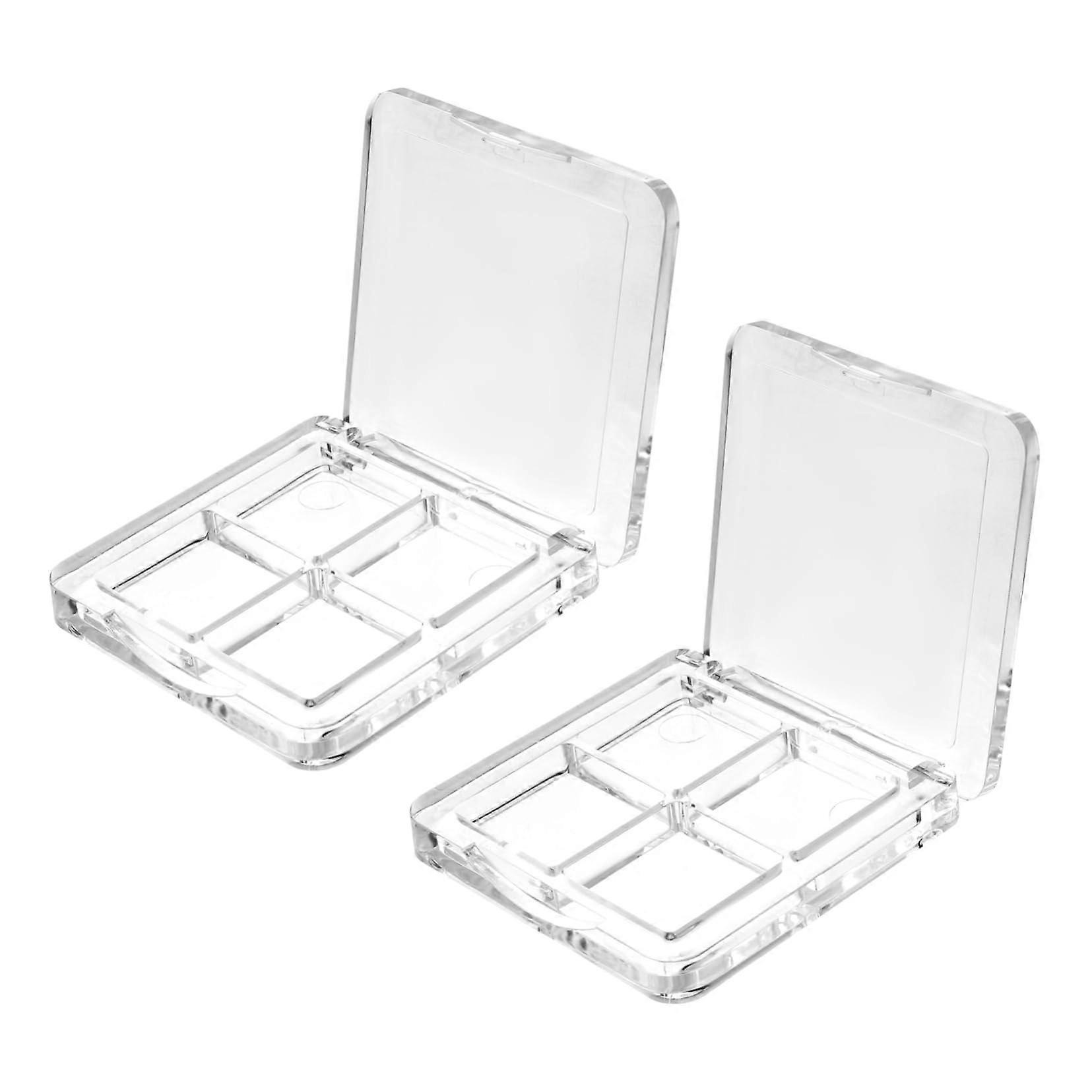 4 Grid Empty Eyeshadow Palette with  Shades, TravelFriendly Makeup Organizer, 2pcs