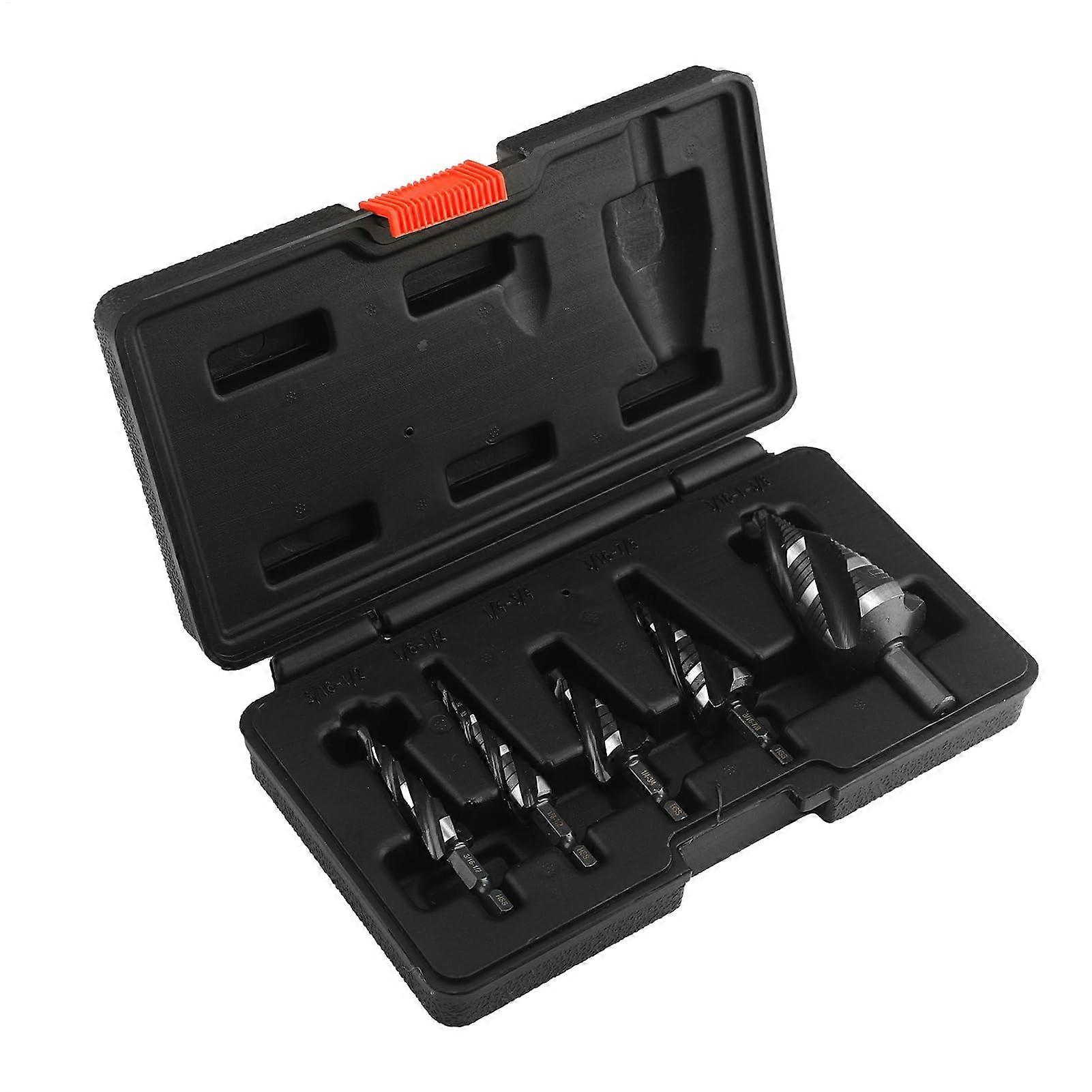 HSS Step Drill Bit Set for Metal, Multi Size Spiral Design, Black Coated for Fast Precision