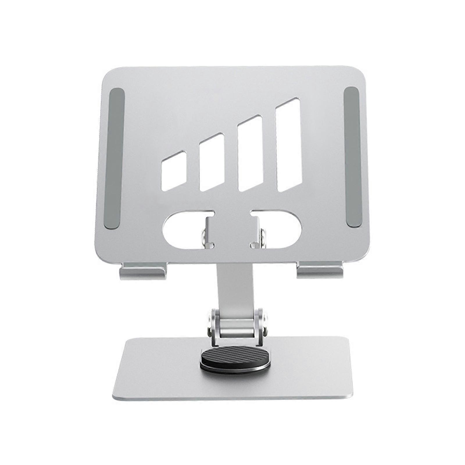 Laptop Bracket Mobile Phone Tablet Bracket Multifunctional Desktop Lazy Bracket 360 Degree Rotatable Foldable Stand  Silver