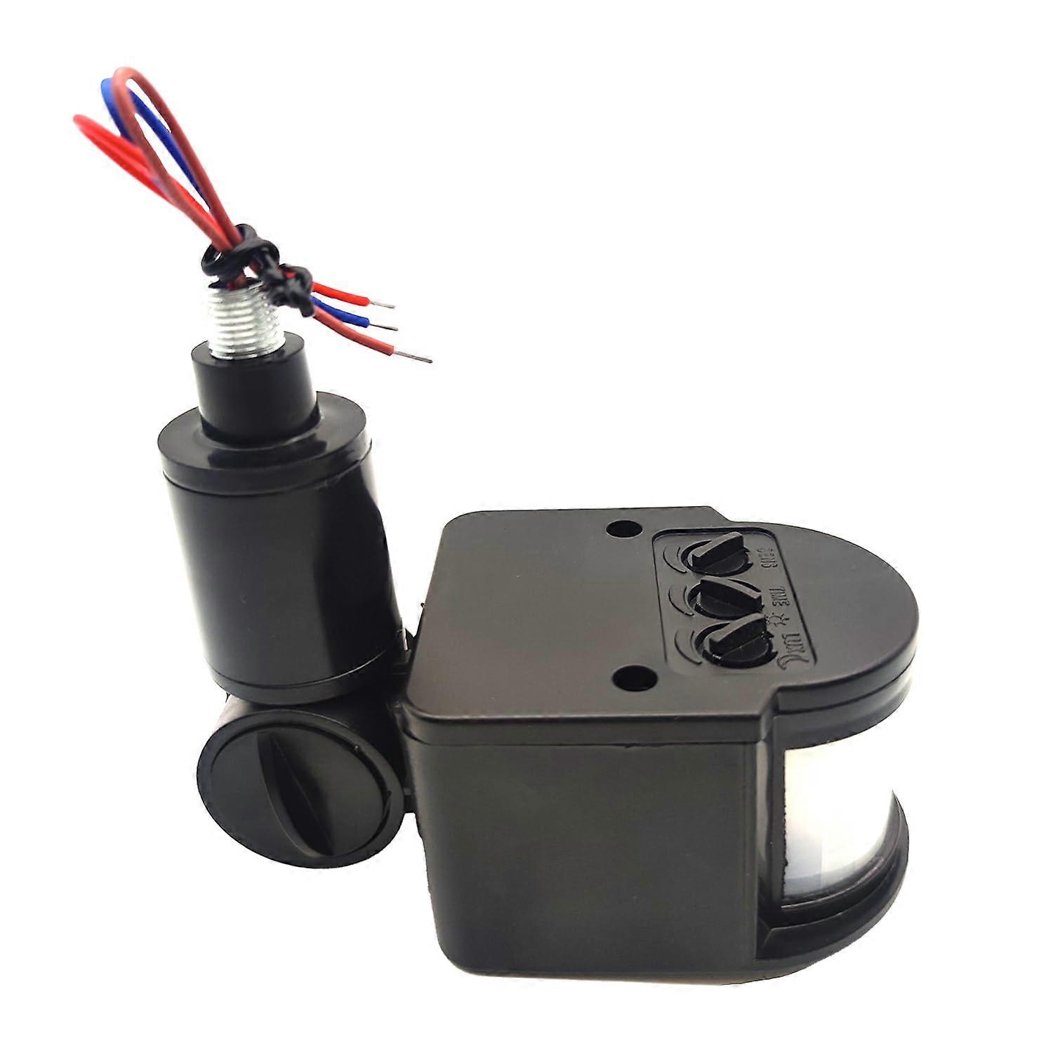 PIR Motion Sensor Light Waterproof Outdoor Security with Smart Detection and 180° Coverage Black