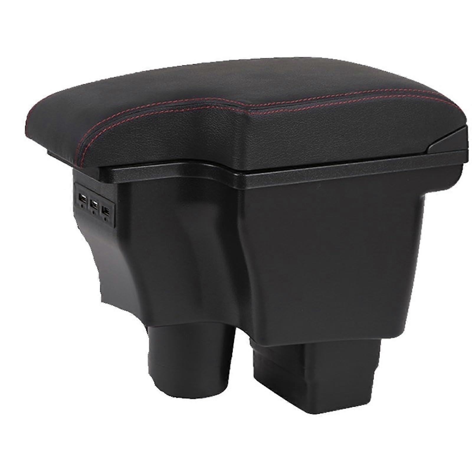 Leather Center Console Armrest with Storage USB Comfortable Padding for Mazda CX3 and Mazda 2