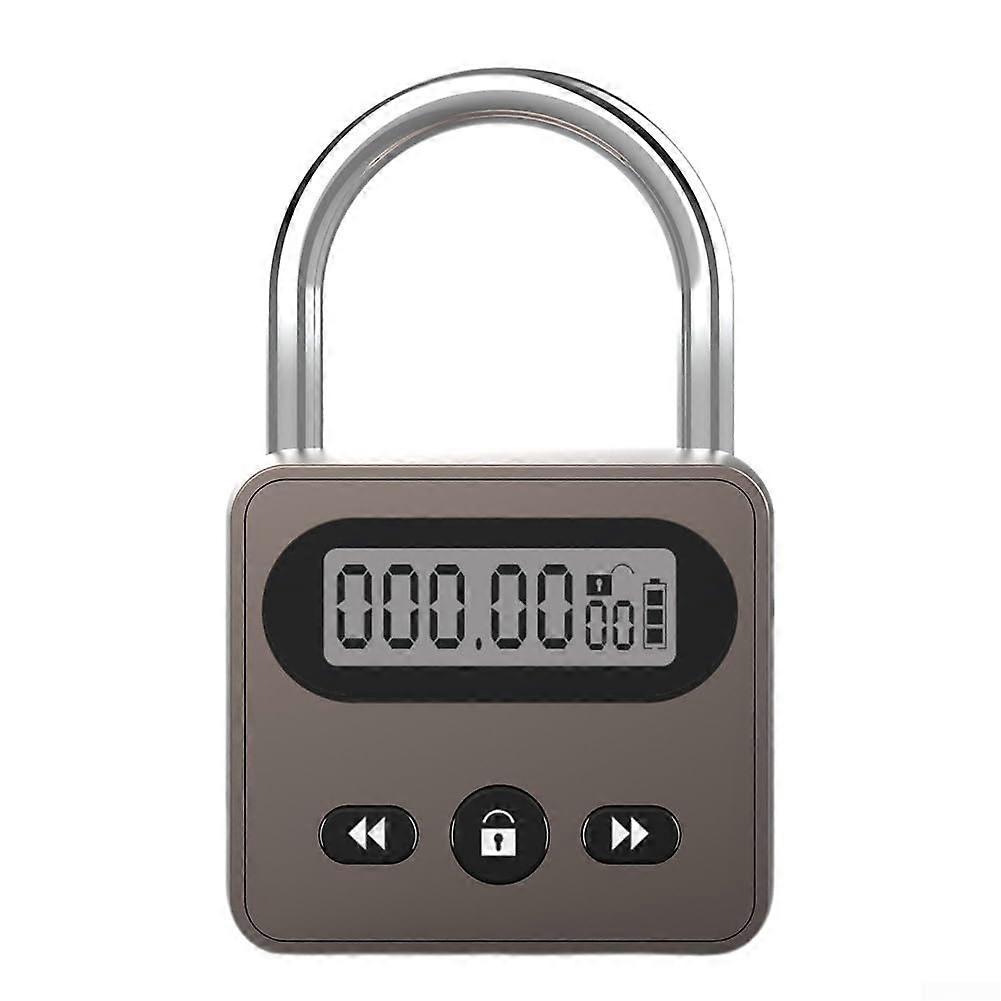 Electronic Timer Padlock with LCD Countdown Display, 999 Hour Rechargeable Splashproof Security Lock