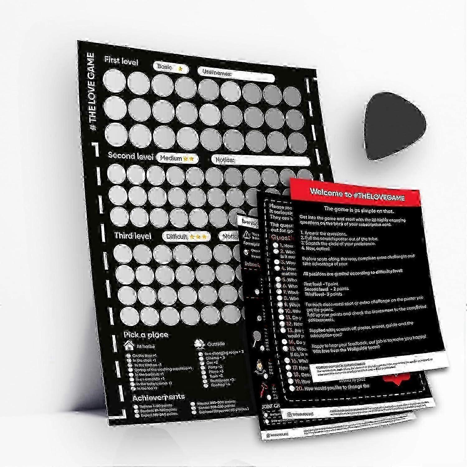 SQLX New Romantic Scratch Off Poster for Couples with Date Night Ideas and Activities