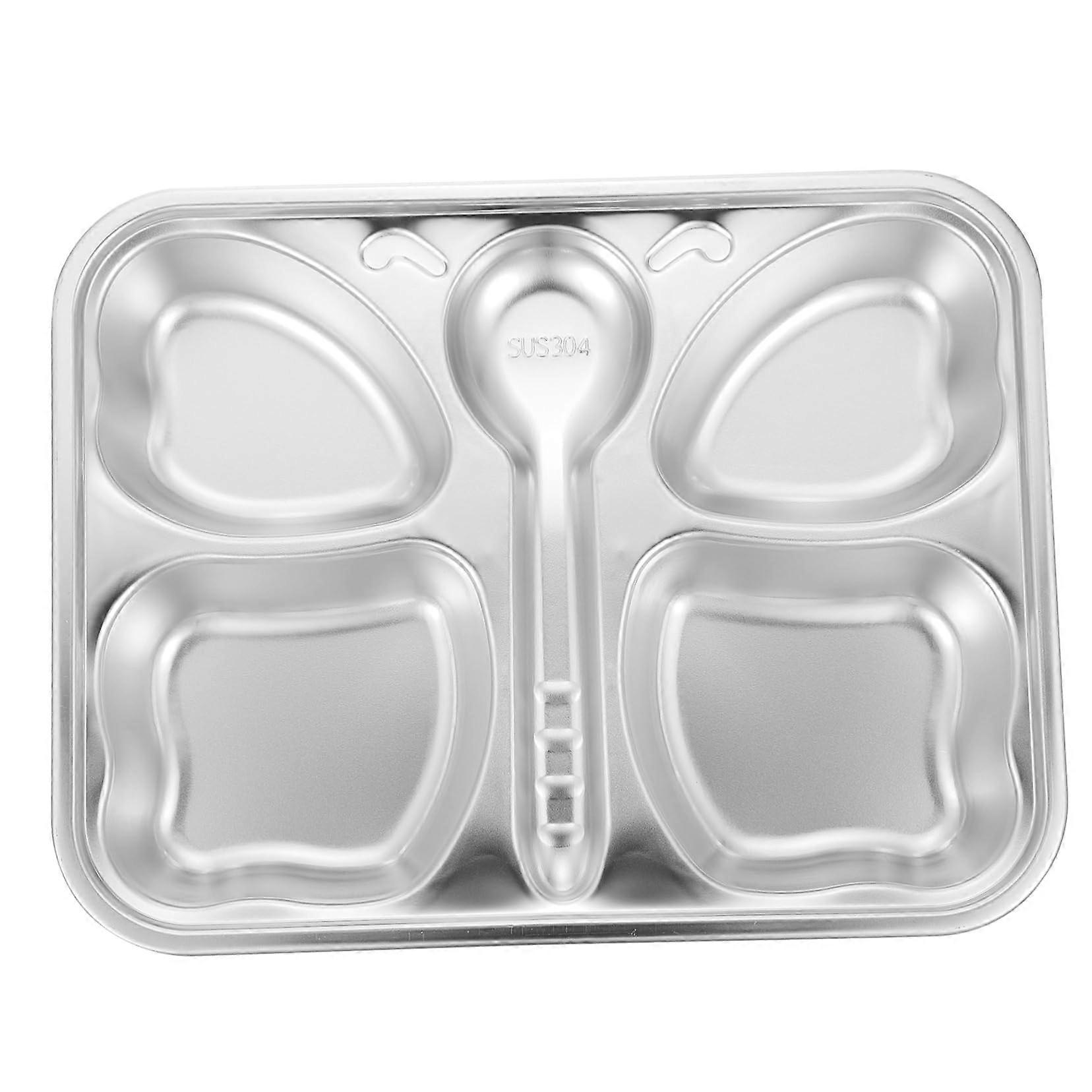 Stainless Steel Divided Plate for Kids with MultiCompartment Design, Stackable Toddler Plates