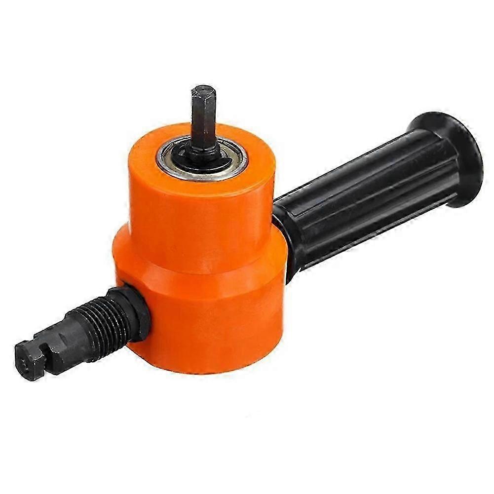 360 Degree Adjustable Double Headed Sheet Metal Nibbler Drill Attachment with Extra Punch