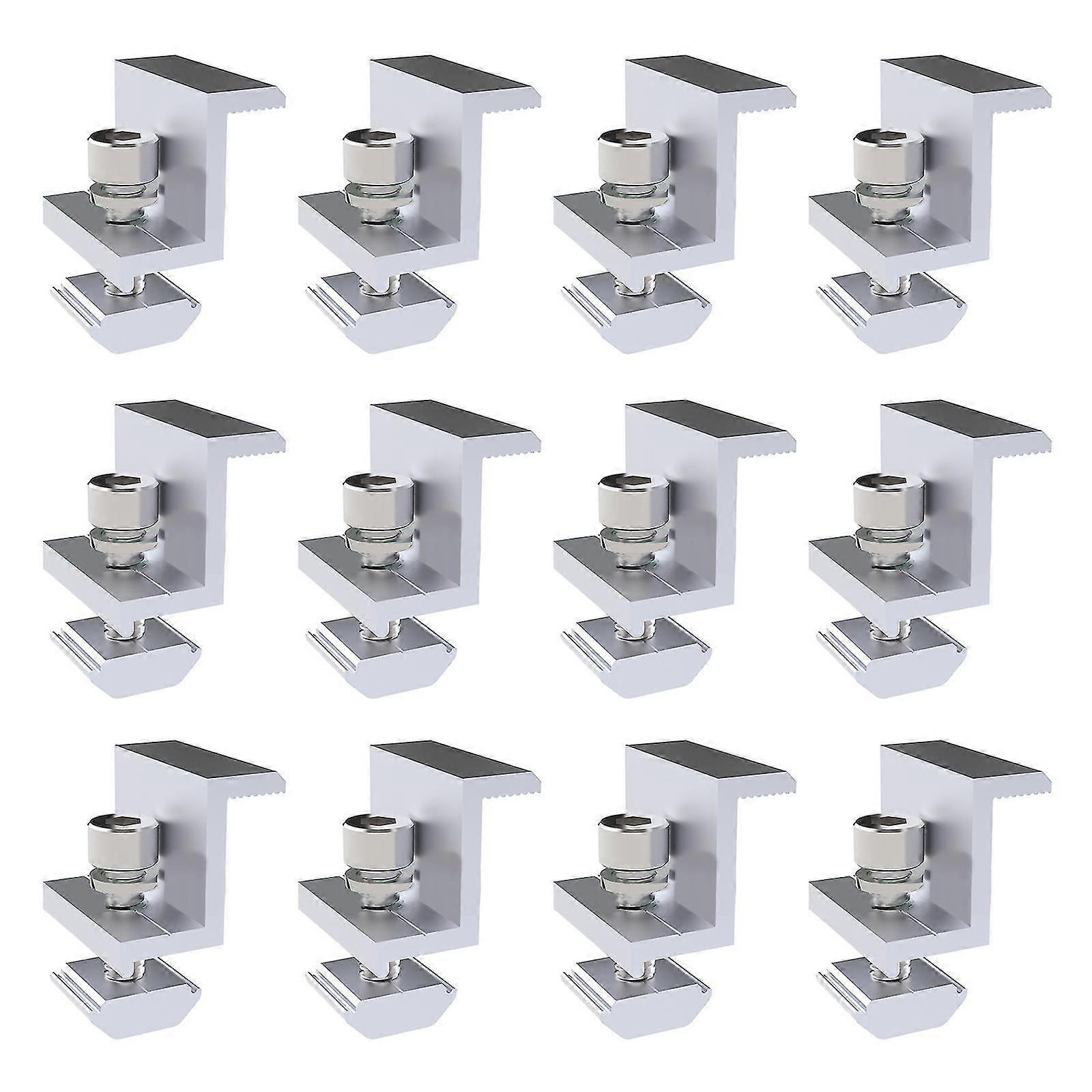 12 Pcs Solar Panel Adjustable End Clamps Solar Panel Mounting Bracket Clamp