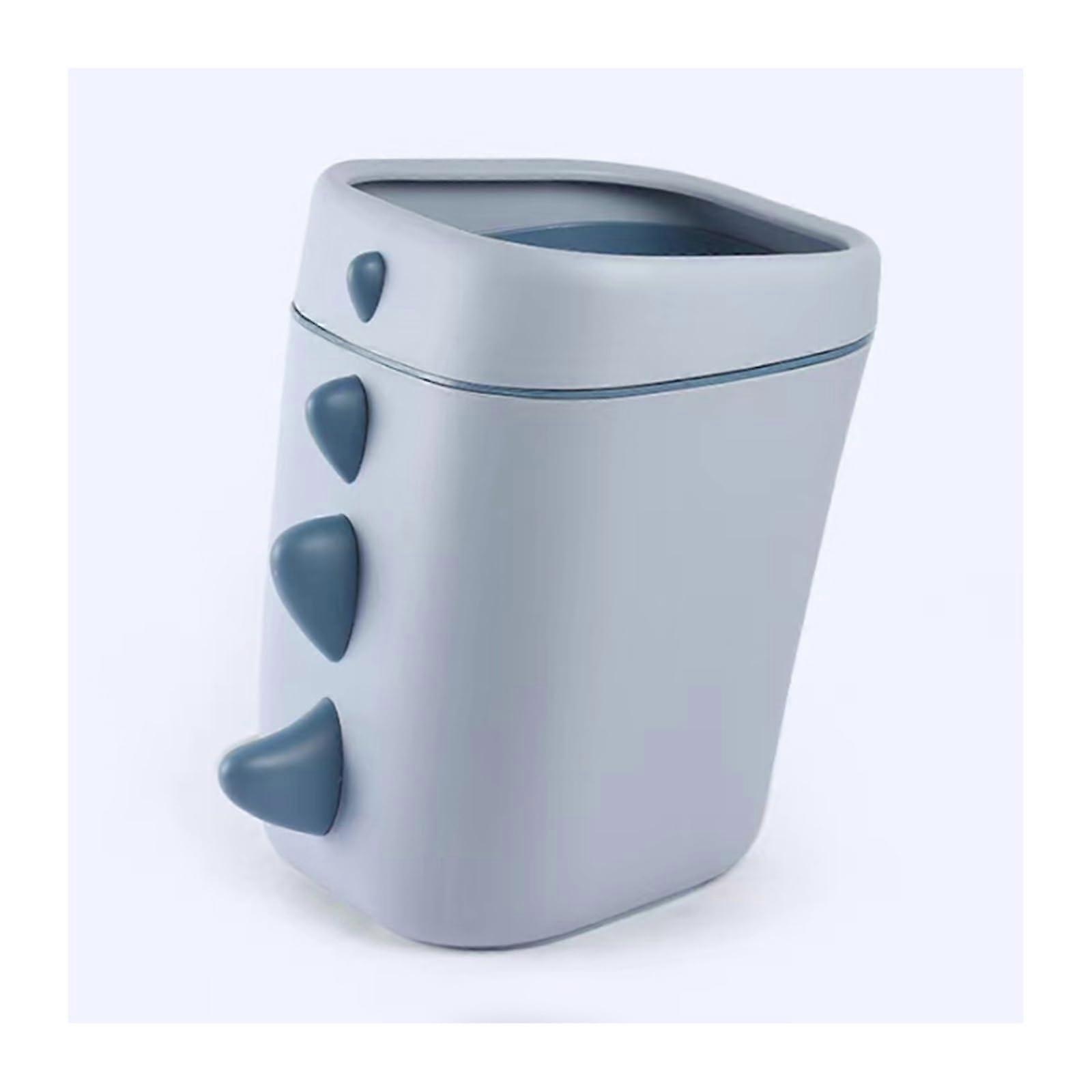 Blue Trash Can 12L Waste Bin with Pressure Ring Design for Kitchen Bathroom Office