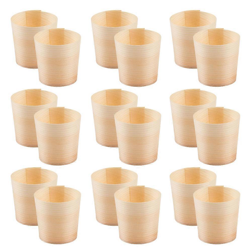 Wooden Serving Cups for Storage 50Pcs Single Use Beige Appetizer Containers