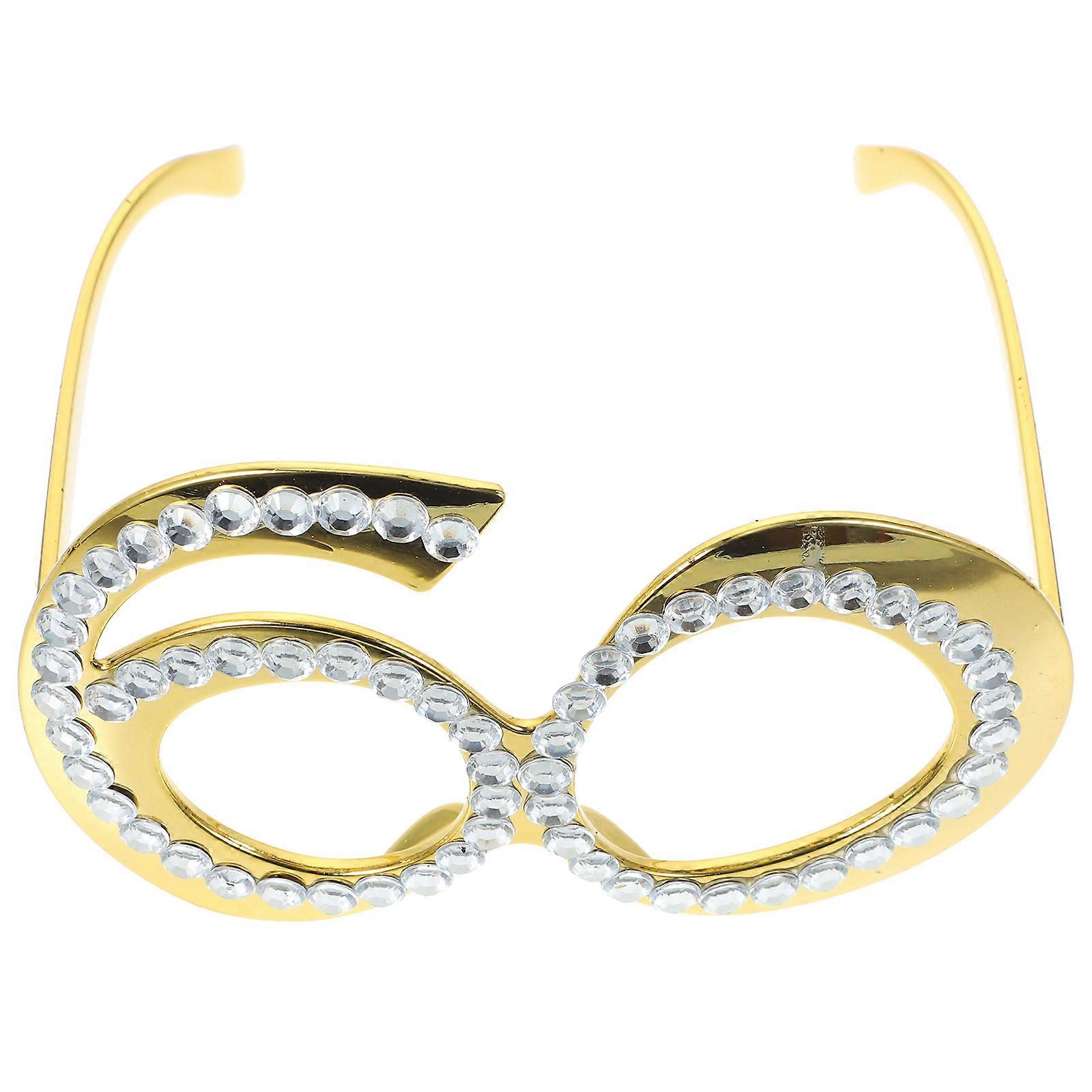 for Birthday Decoration 1Pair Rhinestone Plastic Eyewear