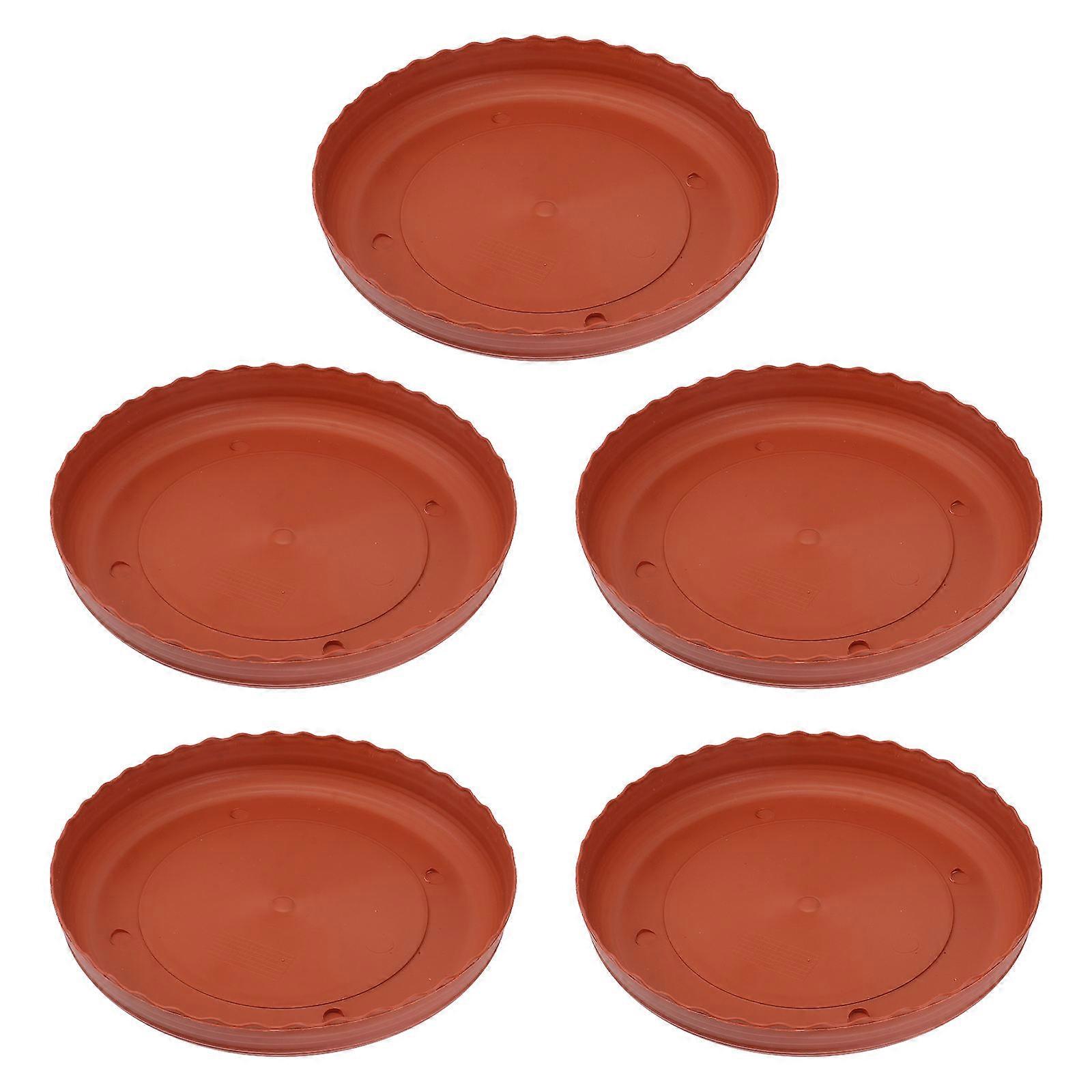 Small Plant Pots Base Round Tray for Storage Use 5Pcs Resin