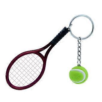 Tennis Racket Key Holder Mini Design Red 2Pcs For Keys Cellphones Wallet Car Ideal Pendant Ornament