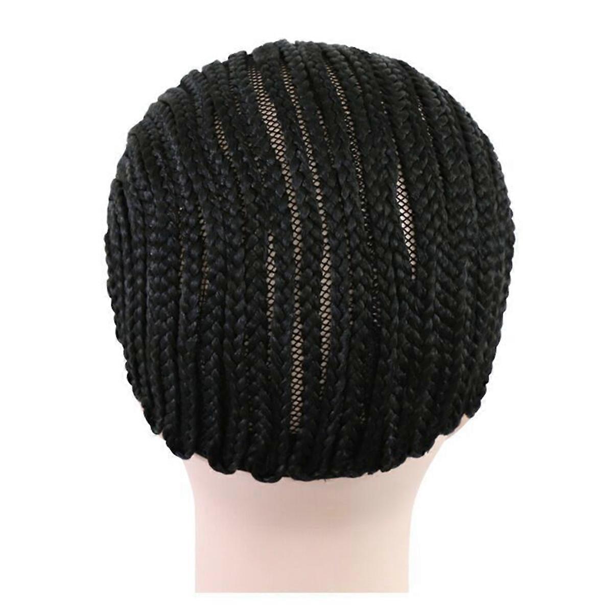 Black Cornrow Wig Cap for Braiding Wigs 1Pcs Elastic Crochet Sew Dome Net