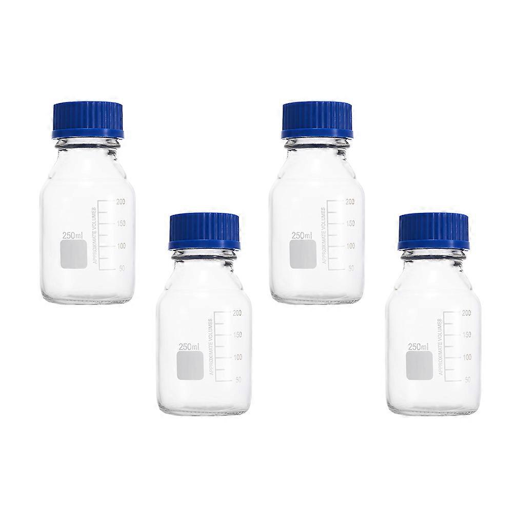 Laboratory Bottles Glass Vials Functional 4Pcs for Sample Storage