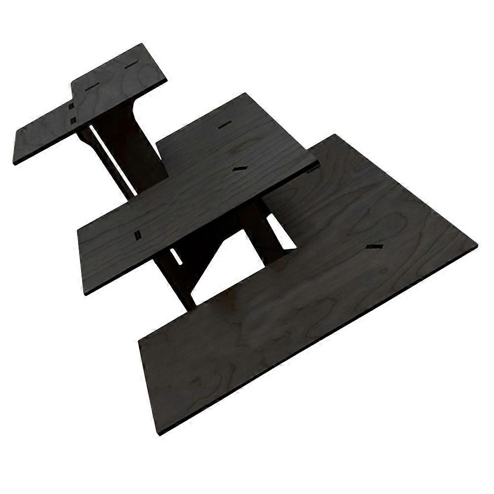 Black Wooden 3 Tier Retail Display Rack for Display Use 1Set