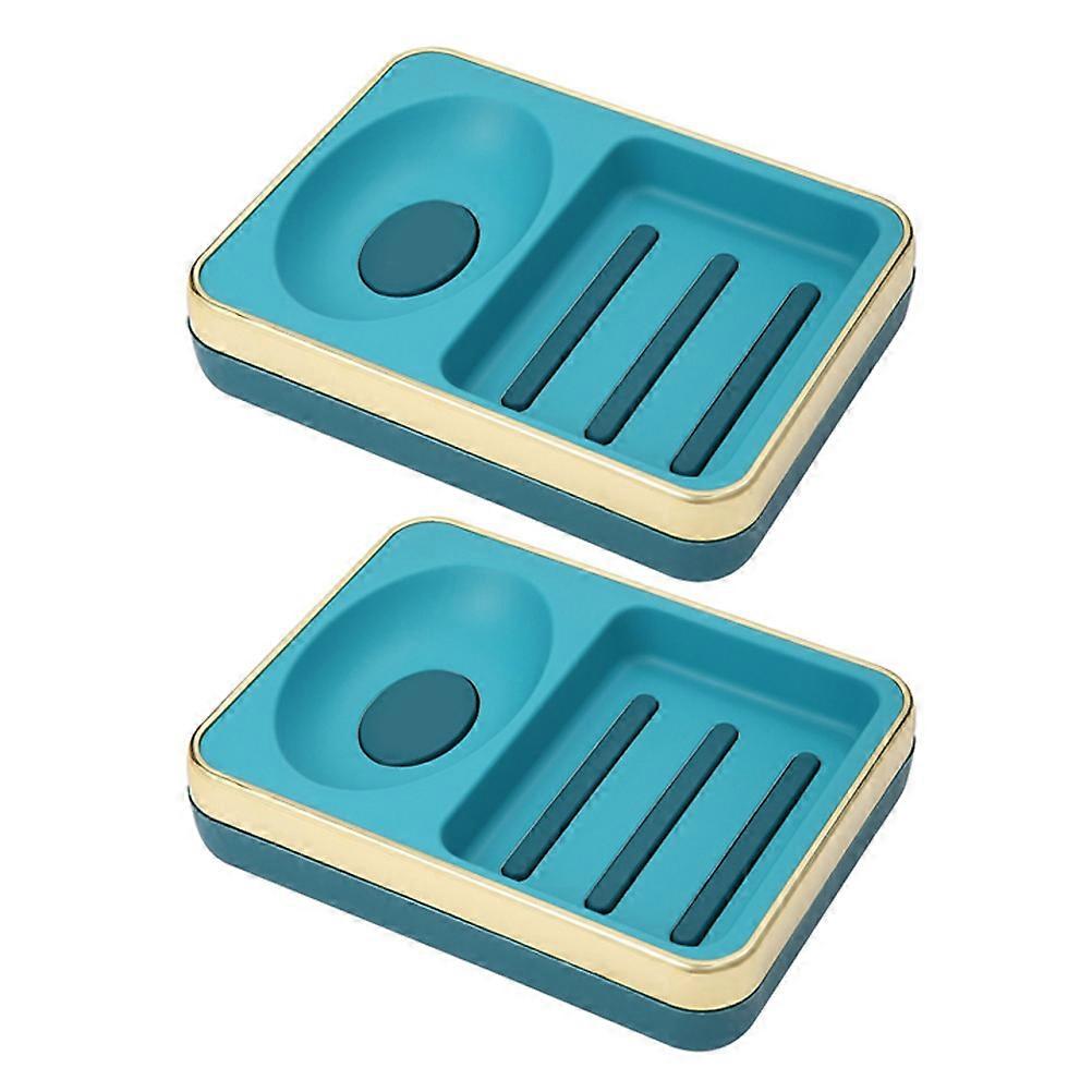 Shower Soap Dish Two-Grids Soap Dish for Storage 4Pcs Pack
